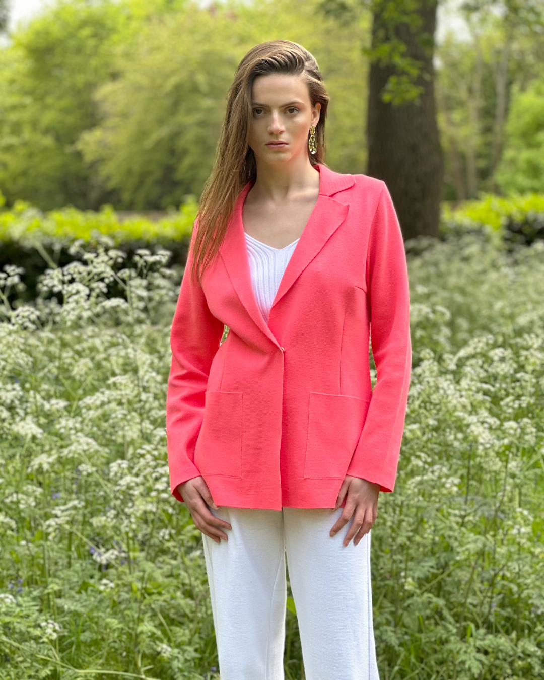 Cotton Coral Blazer