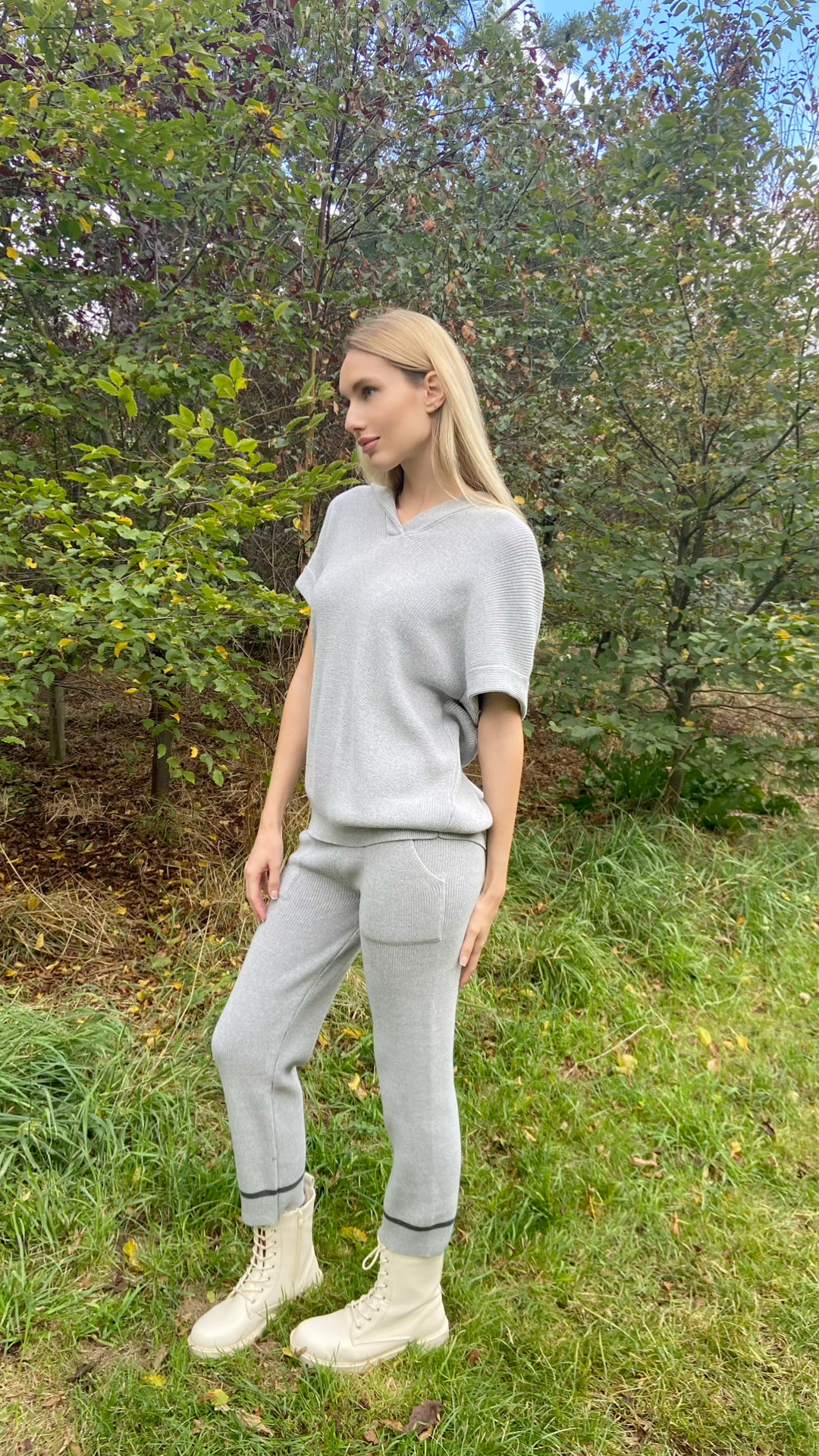 Weekend Wear Straight Fit Soft Grey Wool Trousers - AALKAMI.London