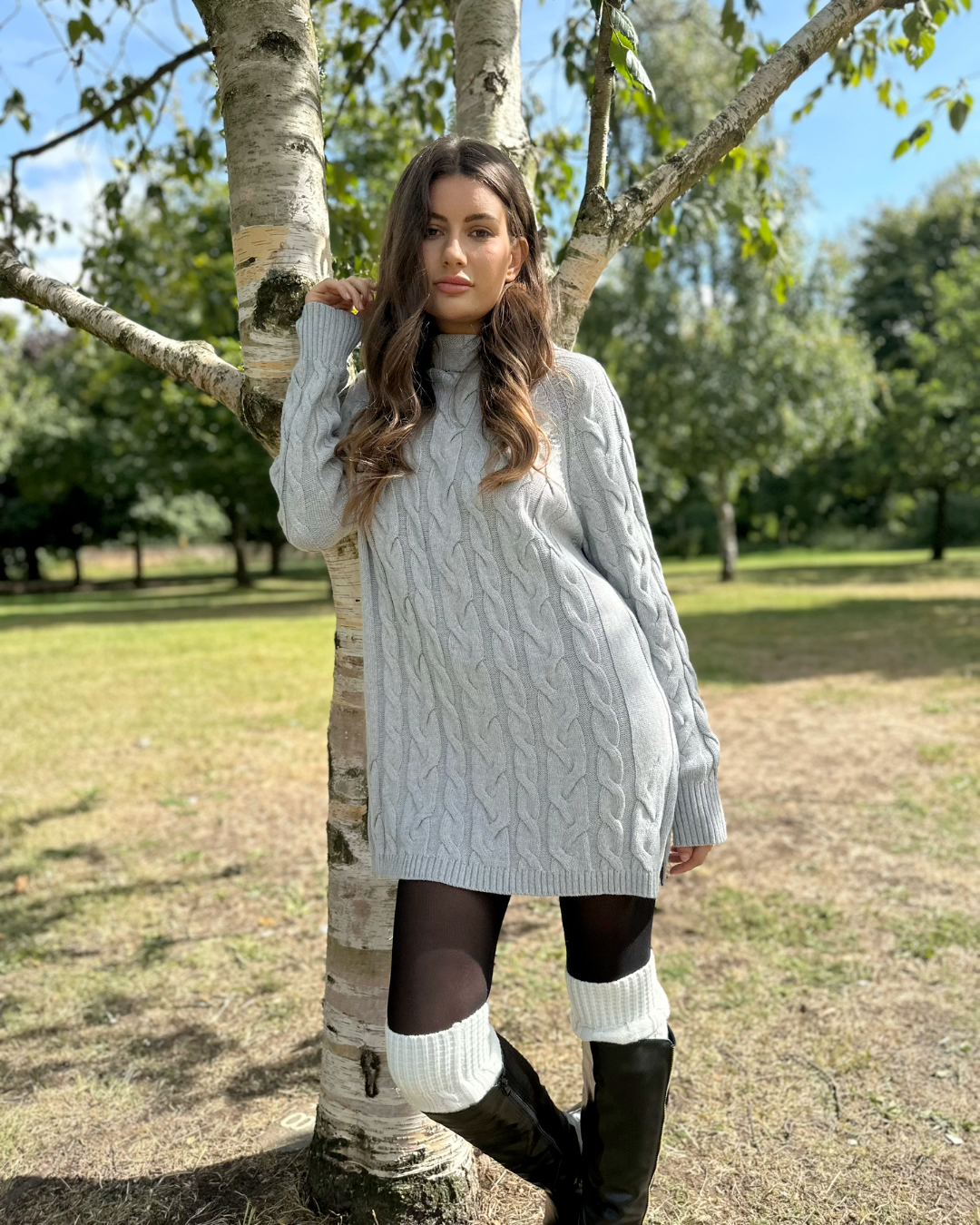 Cable Knit Jumper Dress - Cozy Knitwear AALKAMI.London Cable Knit Jumper Dress - Cozy Knitwear AALKAMI.London