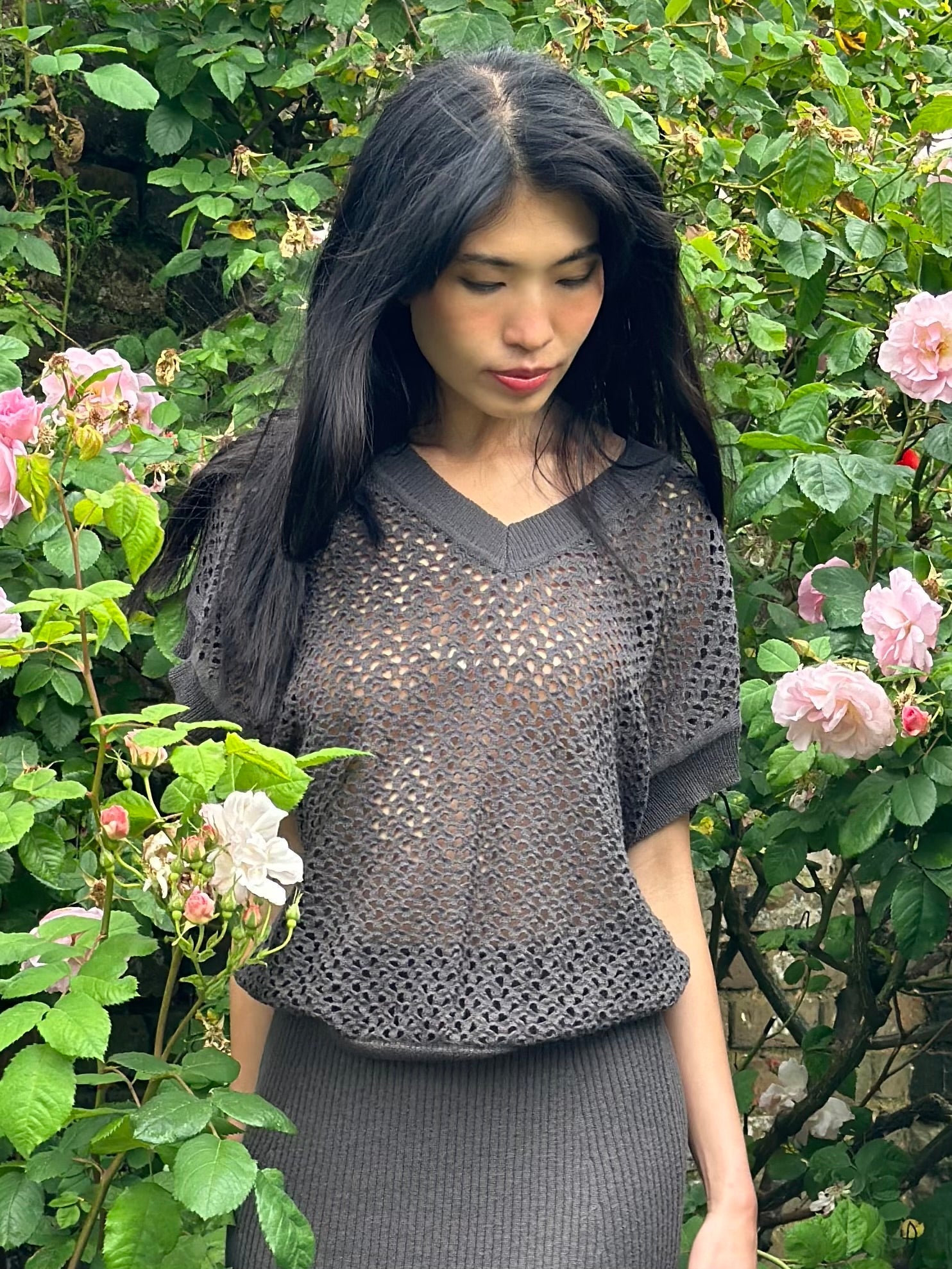 Cotton Blend Open Stitch Top