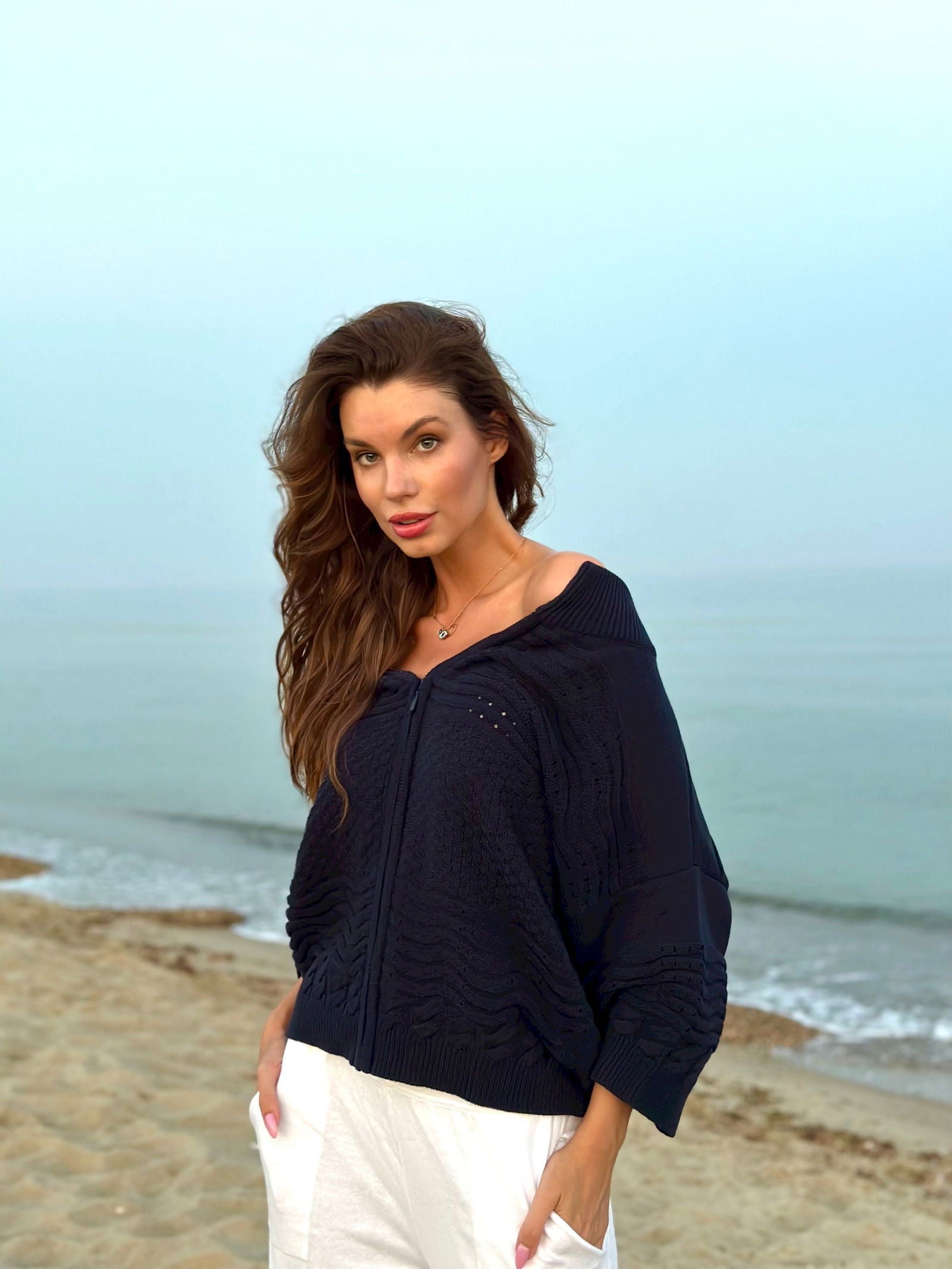 Dima Knitted Zip Front Jacket