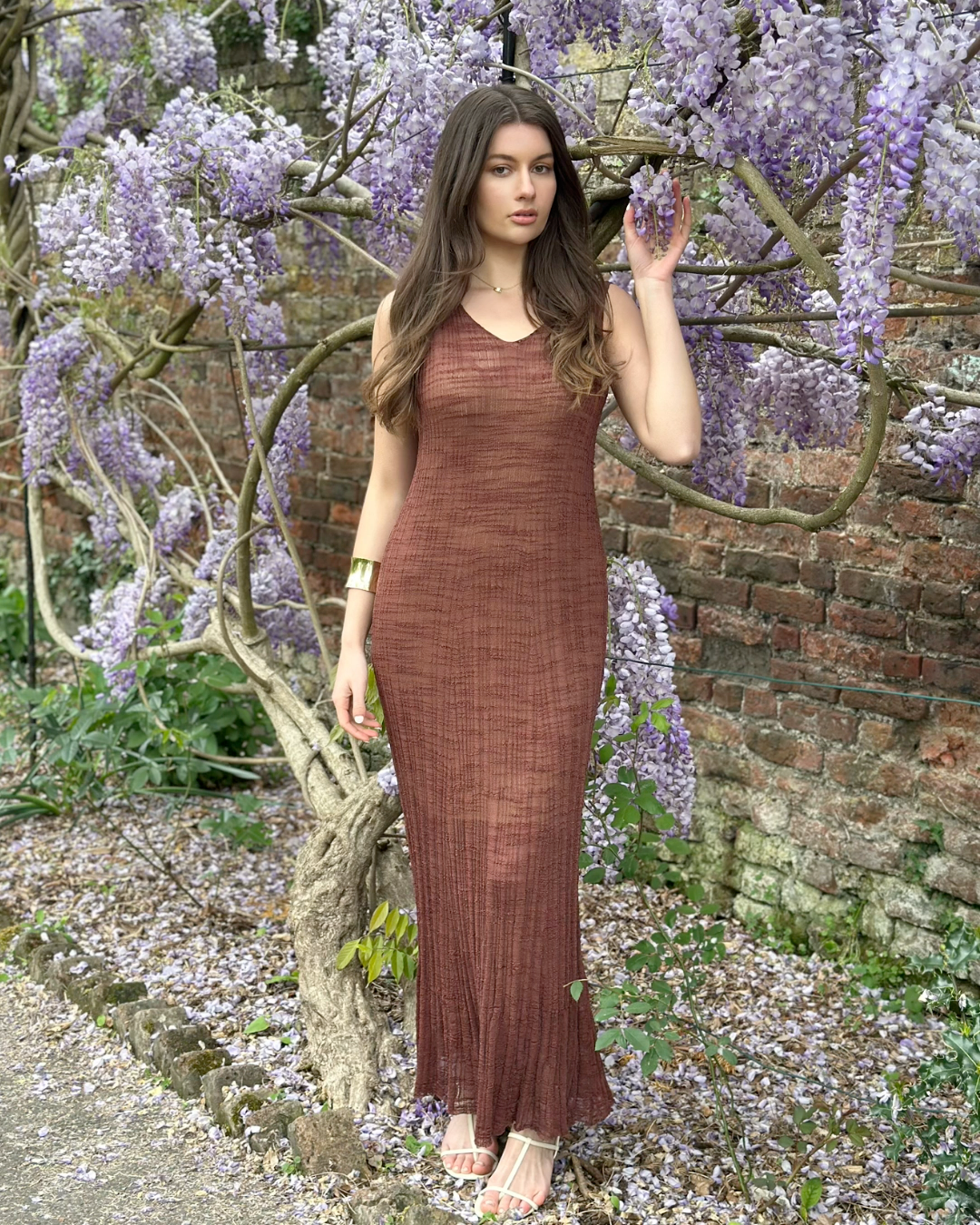 Breathable Relaxed Silhouette Sleeveless Ribbed Design Long Summer Dress - AALKAMI.London