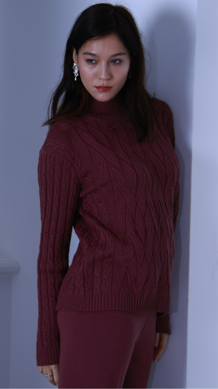 Spring Versatile Wear High Quality Merino Wool Cable Knit Design Jumper - AALKAMI.London