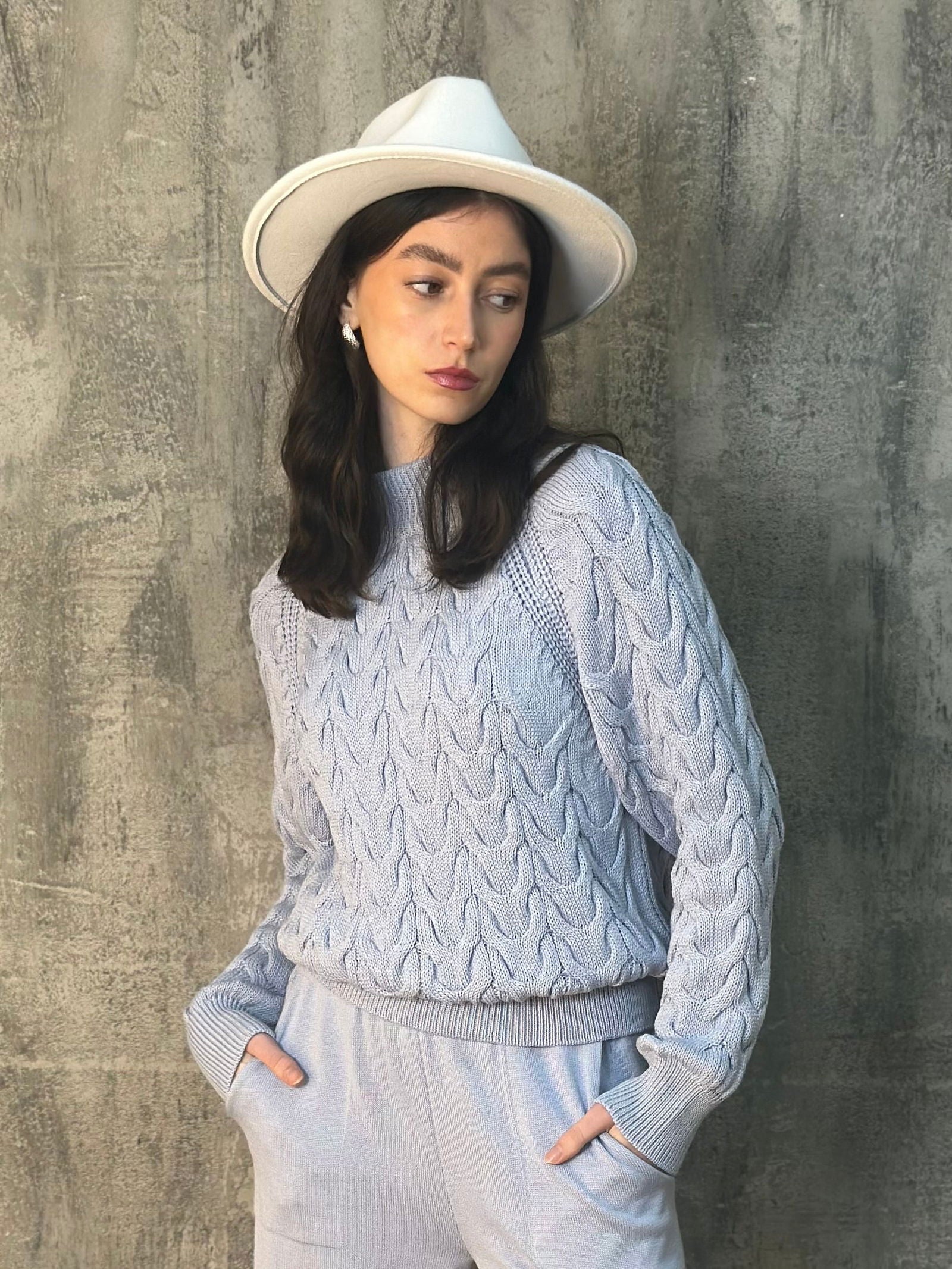 Merino Wool Cable Knit Jumper