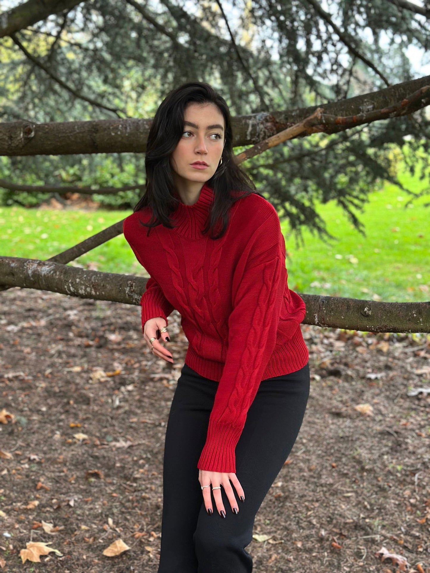 Spring Ethically Made Breathable Merino Wool High Neck Jumper - AALKAMI.London