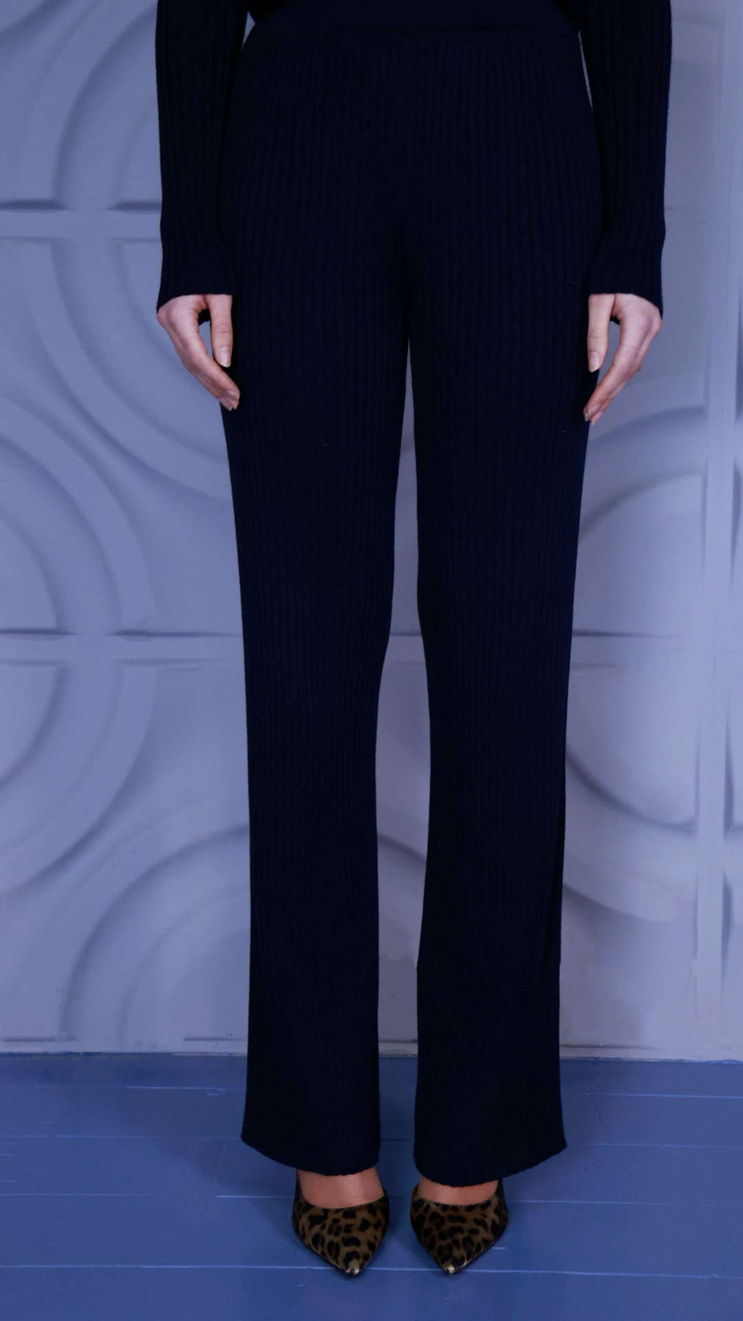 Spring Staple Classic Fit Soft Natural Materials Merino Wool Ribbed Trousers - AALKAMI.London