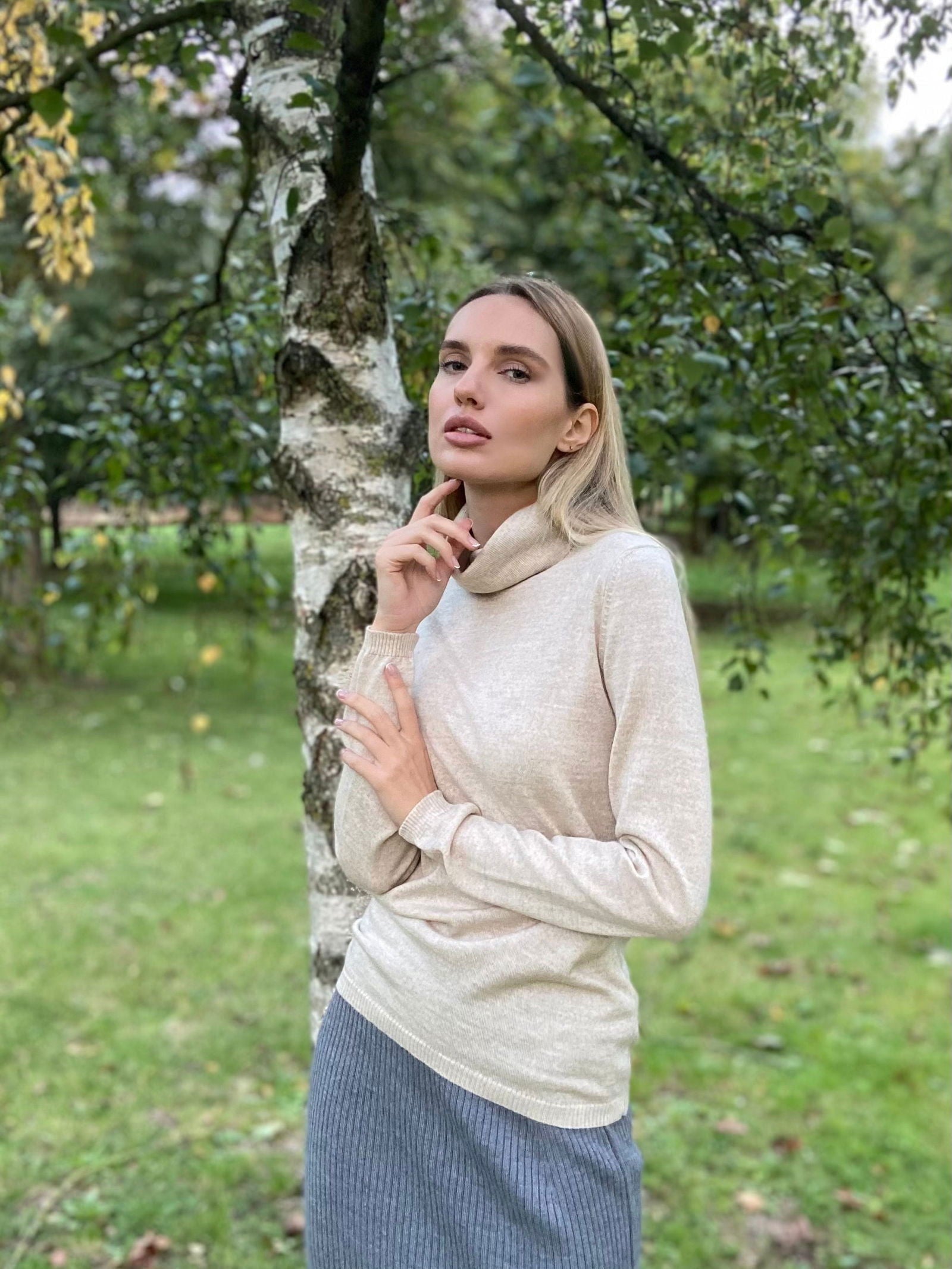 Merino Wool Roll Neck Jumper