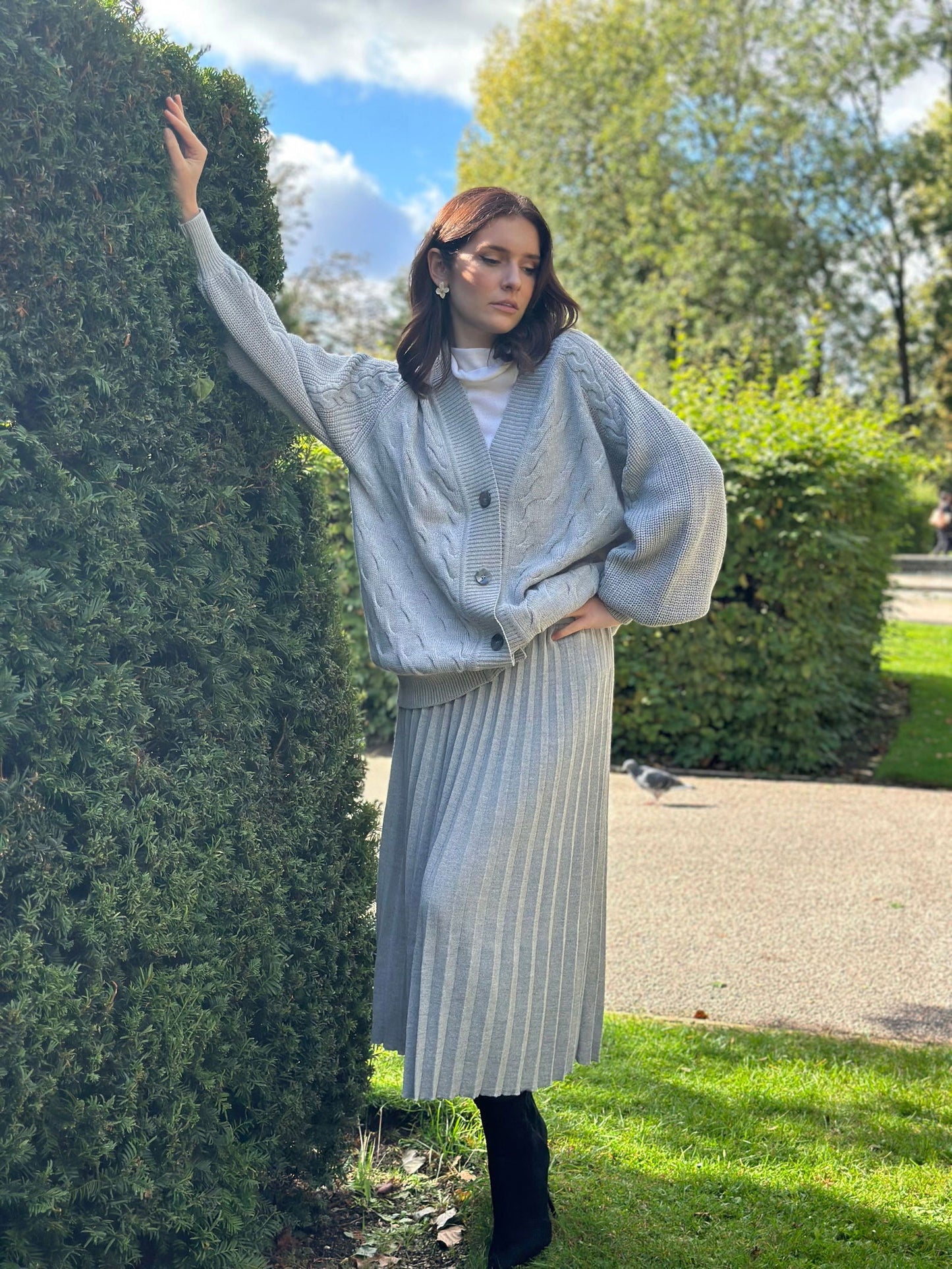 Pleated Wool Skirt - AALKAMI.London