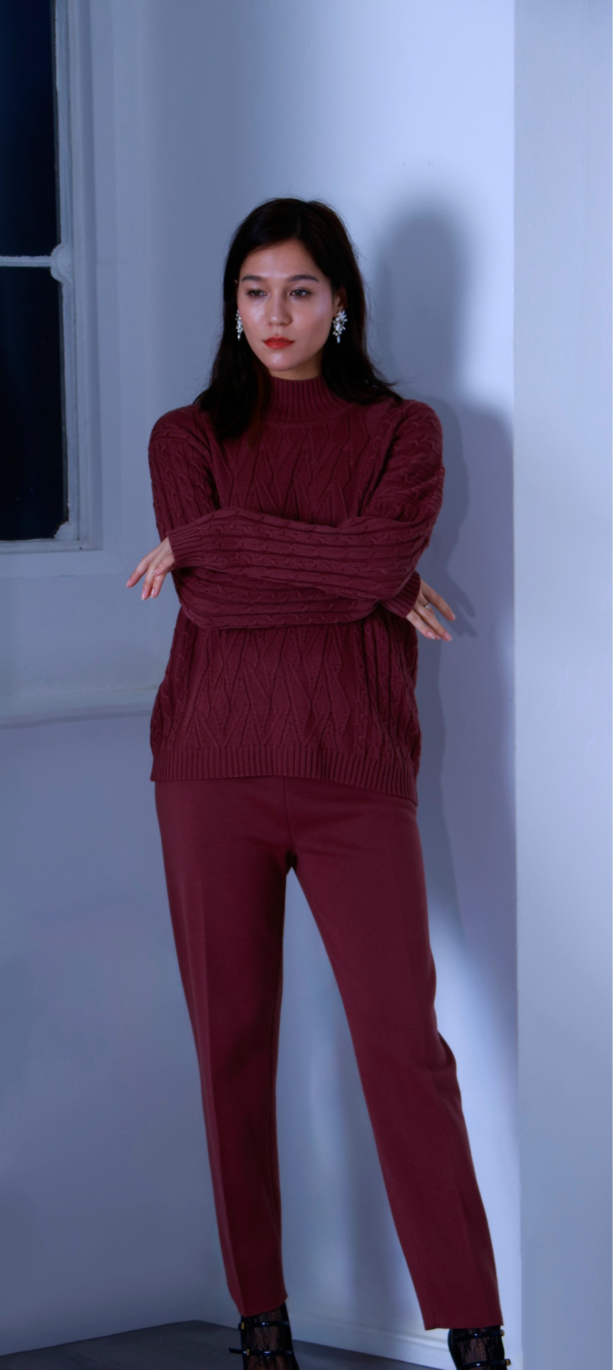 Spring Weekend Comfort Wear Classic Fit Straight Leg Merino Wool Trousers - AALKAMI.London