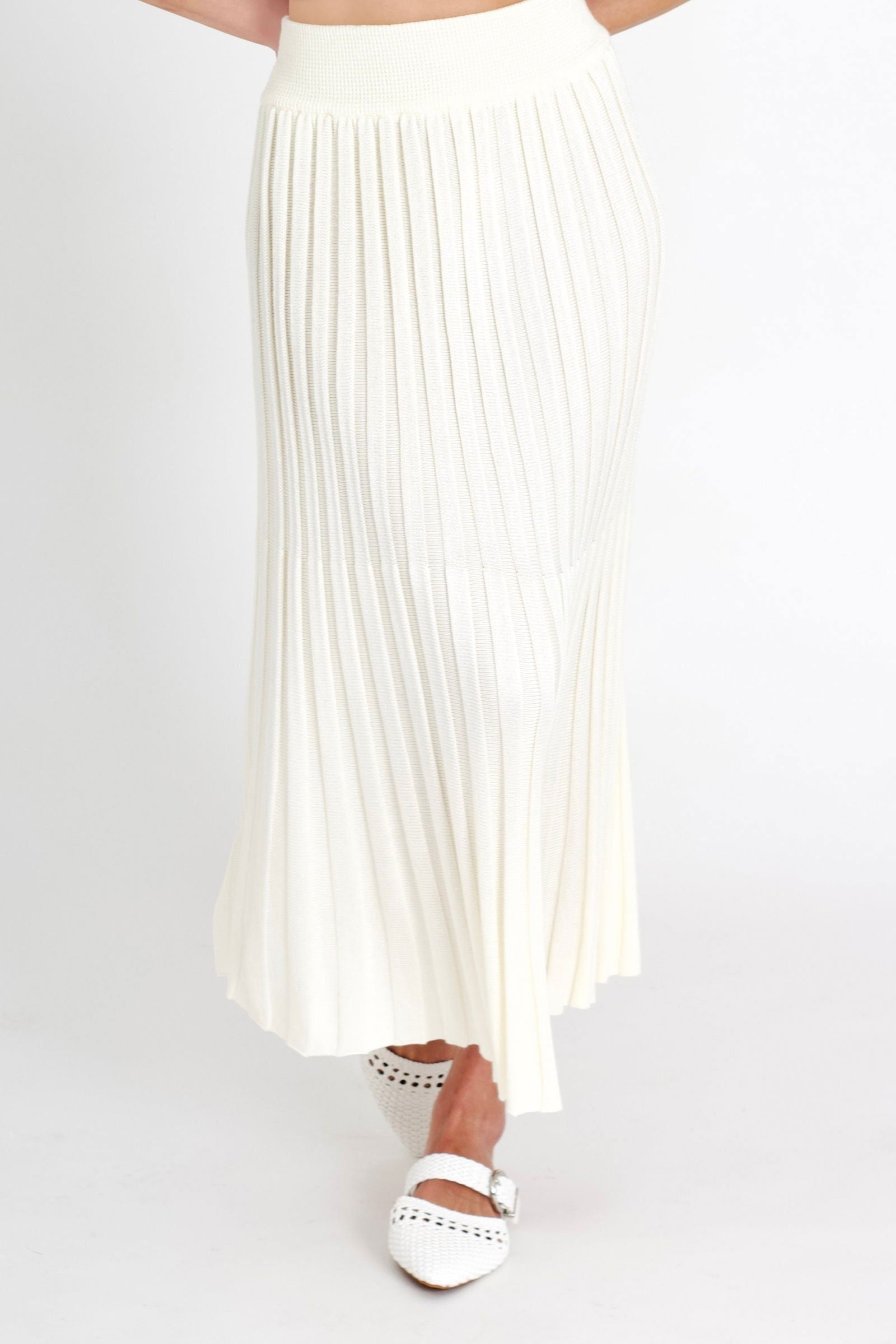 Teona Pleated MIDI Skirt