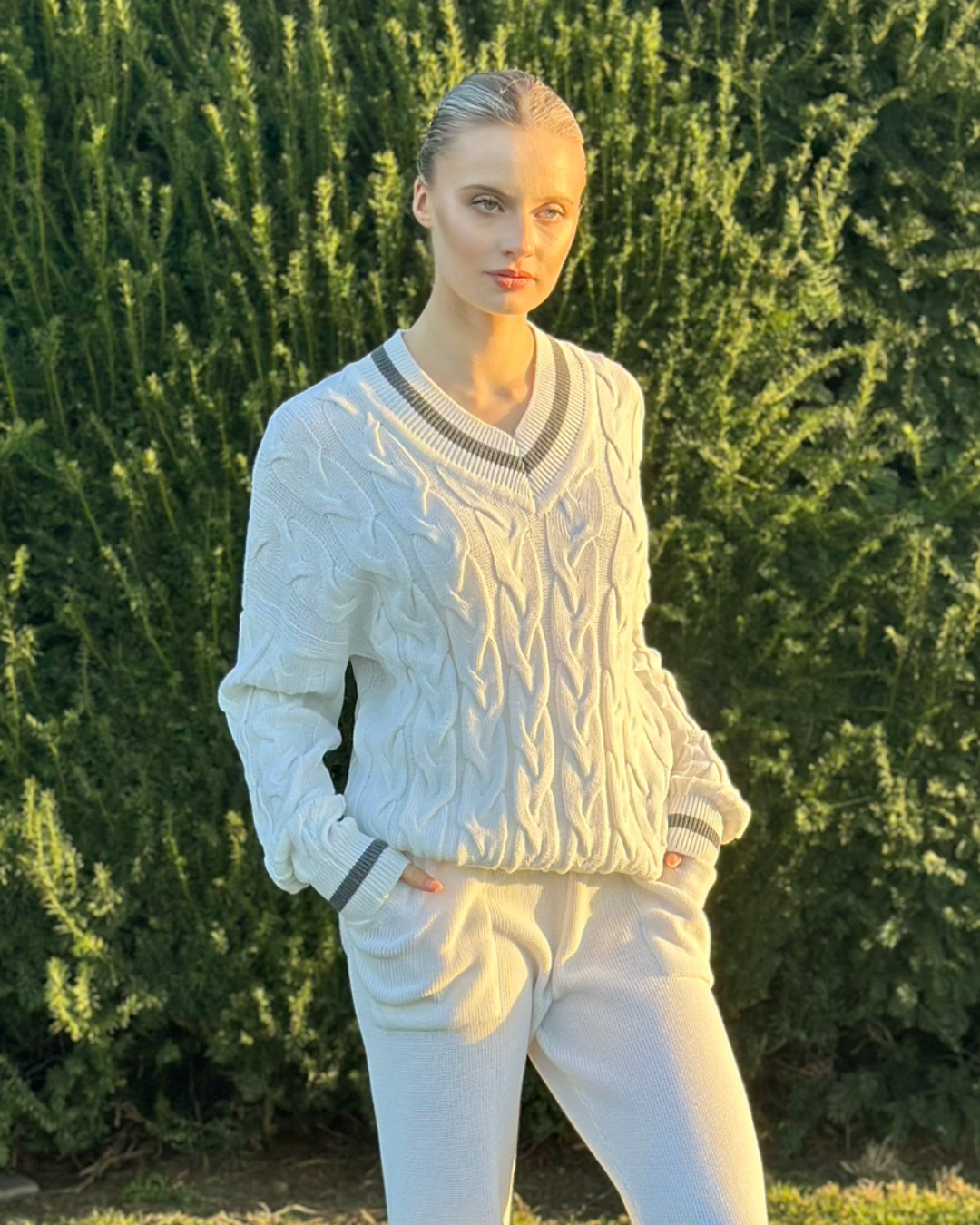 White Cable Knit Jumper