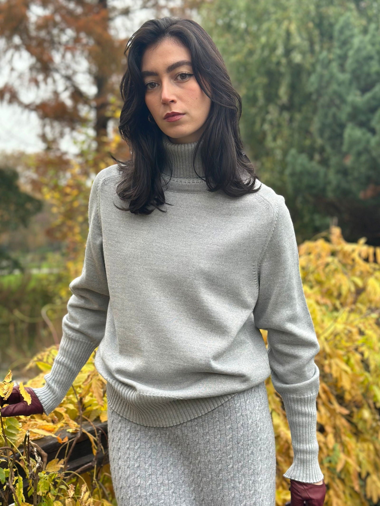 Wool Blend Roll Neck Jumper