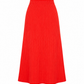 Breathable Pull On Red A-Line Ribbed MAXI Summer Skirt - AALKAMI.London