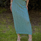 Open-Knit Linen MAXI Knitted Pencil Summer Skirt in Turquoise - AALKAMI.London