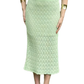 Summer Lightweight Lace Design Elasticated Waistband MIDI Mint Skirt - Aalkami.London