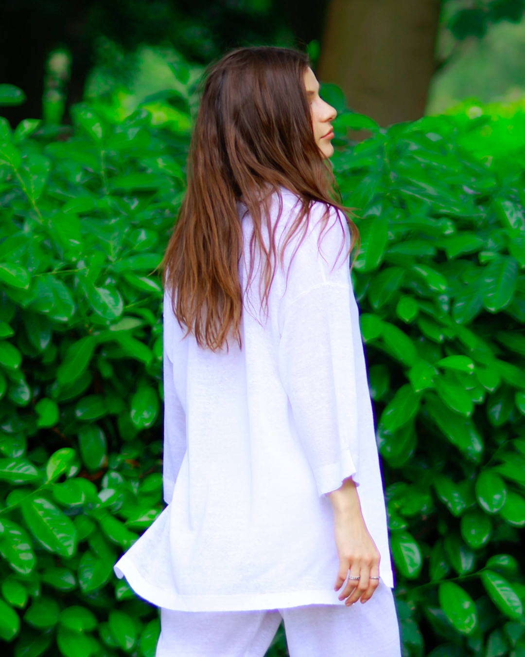 Classic Relaxed Fit Breathable Front Closure Short Sleeve Linen White Shirt - AALKAMI.London