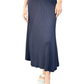 A-Line Design Ethically Made Knitted Cotton Ribbed MIDI Navy Summer Skirt - AALKAMI.London