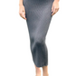 Summer Light Fitted Ribbed Design Cotton Grey Long Skirt - AALKAMI.London