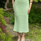 Summer Light Material MIDI Length Lace Mint Skirt - Aalkami.London