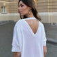 Summer Essentials Open Back Short Sleeves Adrienne Short Breathable Cotton Dress - AALKAMI.London