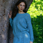 Ethically Made Lightweight Open Work Relaxed Fit Crew Neck Long Sleeve Summer Top - AALKAMI.London
