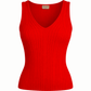 Red Sleeveless Summer Ribbed Top - AALKAMI.London
