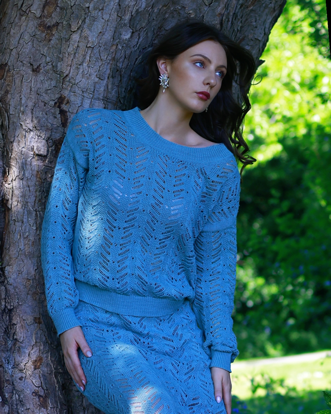 Open Work Lightweight Linen Long Sleeve Summer Top - AALKAMI.London