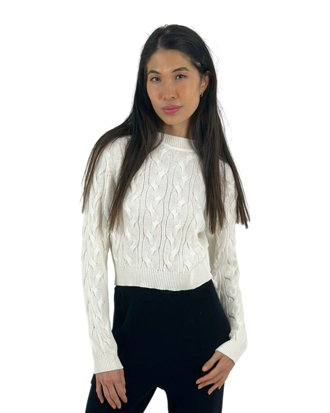Cable-Knit Cotton Crewneck Jumper - AALKAMI.London