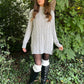 Spring Elegant Lightweight Cable Knit Design Jumper Dress - AALKAMI.London