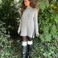 Spring Relaxed Fit Pull On Soft Wool Cable Knit Jumper Dress - AALKAMI.London