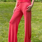 Lightweight Relaxed Fit Coral Wide Leg Summer Trousers - AALKAMI.London
