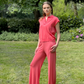 Elegant Classic Fit Knitted Cotton Coral Polo Summer Top - AALKAMI.London
