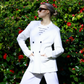 Lightweight Cotton Knitted Double-Breasted Women’s White Summer Blazer - AALKAMI.London