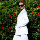 Elegant Relaxed Fit Cotton Knitted White Double-Breasted Summer Blazer - AALKAMI.London