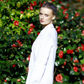 Relaxed Silhouette Light Cotton White Knitted Double-Breasted Summer Blazer - AALKAMI.London
