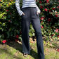 Elegant Straight Leg Fit Soft Cotton Knitted Wide Leg Trousers - AALKAMI.London