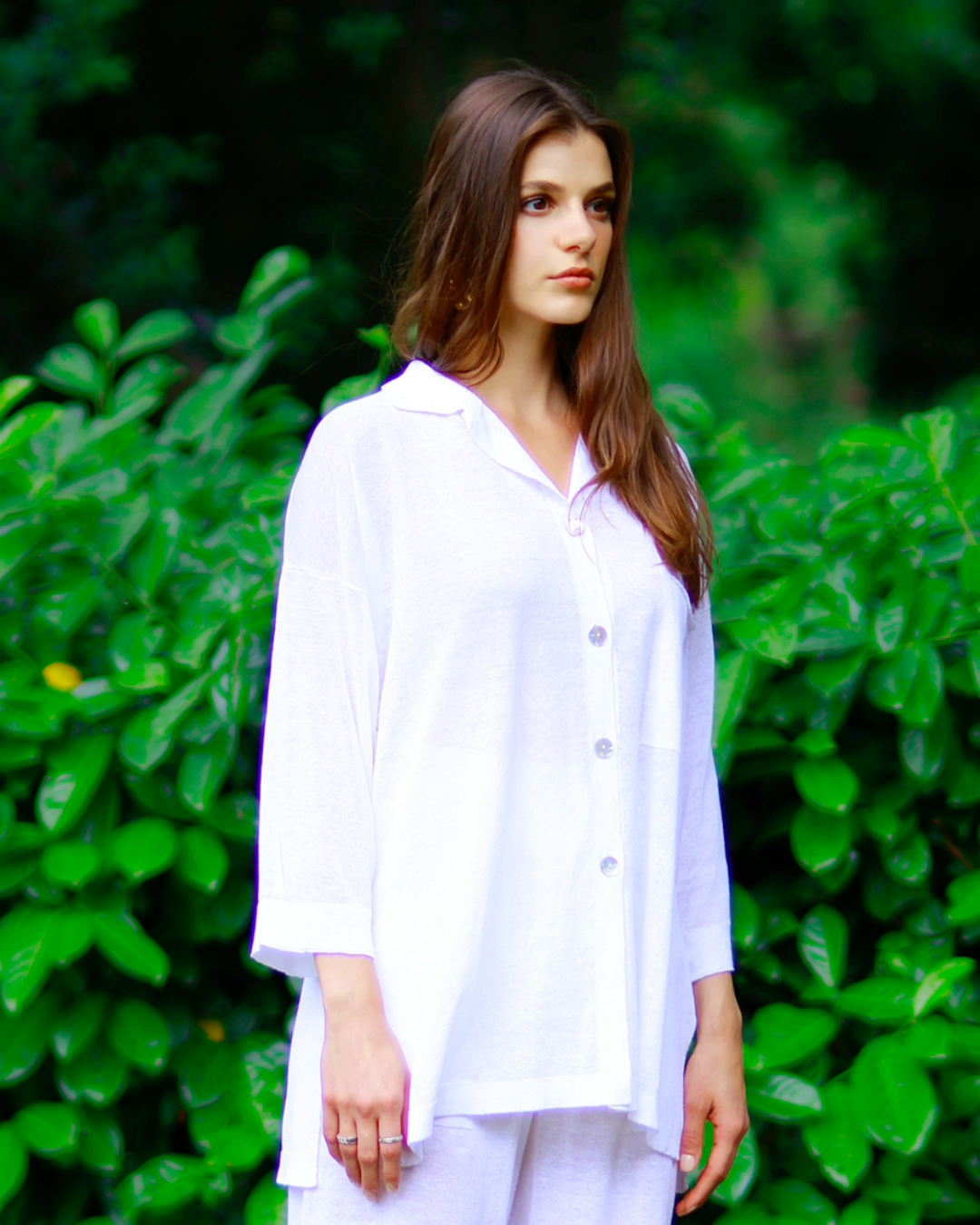 Relaxed Fit Elegant Lightweight Cotton White Summer Linen Shirt - AALKAMI.London