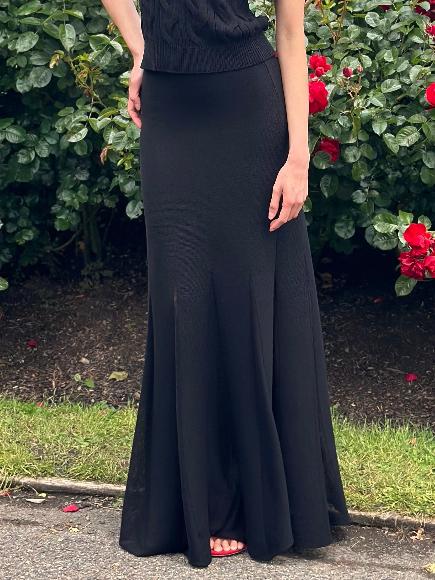 Elegant Fitted Lightweight Karis A-Line Long Summer Skirt - AALKAMI.London