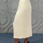 Italian Knitted Elasticated Waistband Breathable Merino Wool Pleated Skirt - AALKAMI.London