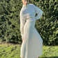 Must Have Spring Season Transitional Lightweight Merino Wool White Pleated Skirt - AALKAMI.London