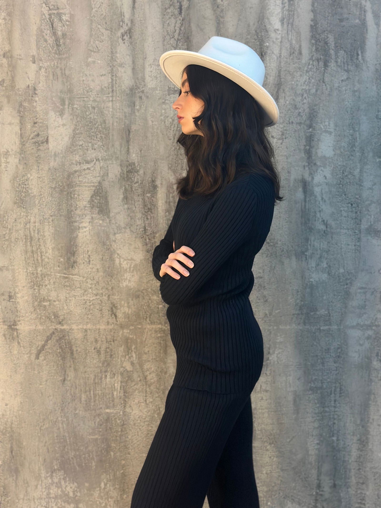 Merino Wool Ribbed Top - AALKAMI.London