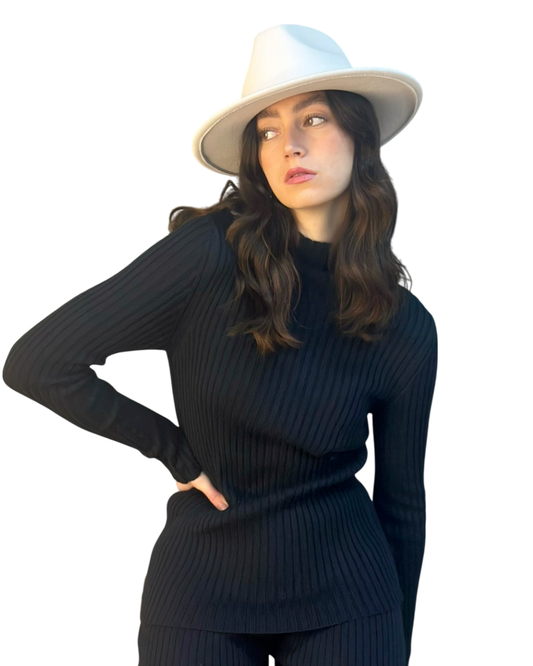 Merino Wool Ribbed Top - AALKAMI.London