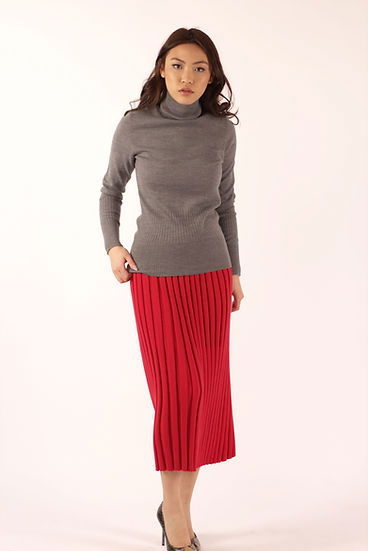 Pleated MIDI Knitted Skirt - AALKAMI.London