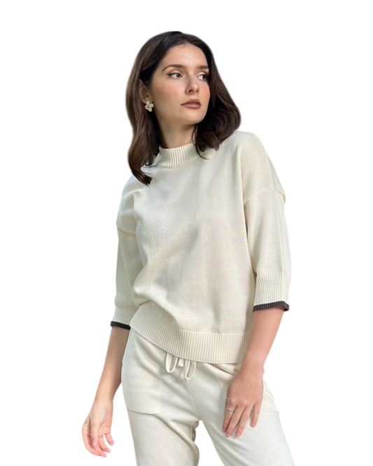 Short Sleeve Crewneck Top - AALKAMI.London