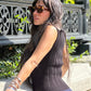 Summer Fitted Design Seasonal Trends Sleeveless Black Ribbed Top - AALKAMI.London