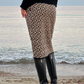 Autumn Style Sophisticated Elegant Look Breathable Women’s Wool Knitted Print MIDI Skirt - AALKAMI.London