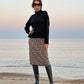 Versatile Fashion Essentials Women’s Italian Soft Wool Knitted Print MIDI Skirt - AALKAMI.London