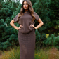 Relaxed Fit Best Summer Soirée Women’s Brown Off-Shoulder Lightweight Top - AALKAMI.London 